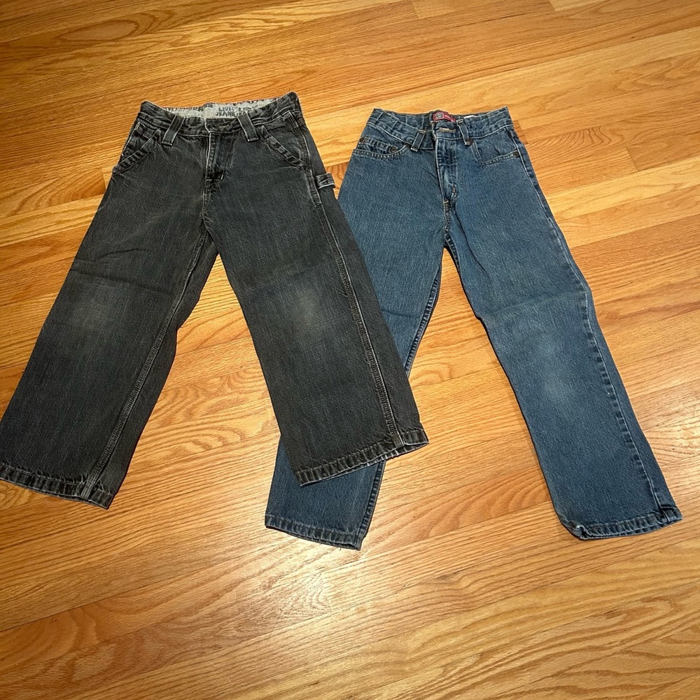 Two pairs of boys jeans size 8 regular.